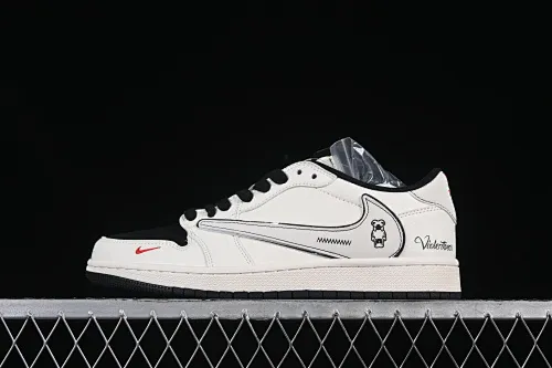 All categories Air Jordan Jordan series basketball shoes Air Jordan 1 Low High-end customized low-top sneakers Travis Scott x Fragment Design x Air Jordan 1 Low OG SP Joe 1 violent bear joint cartoon beige low-top cultural casual sneakers XS7089-526